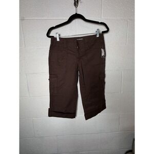 Apt. 9 Womens 6P Brown Cargo Capri Pants Y2K Utility Cotton Pocket Casual